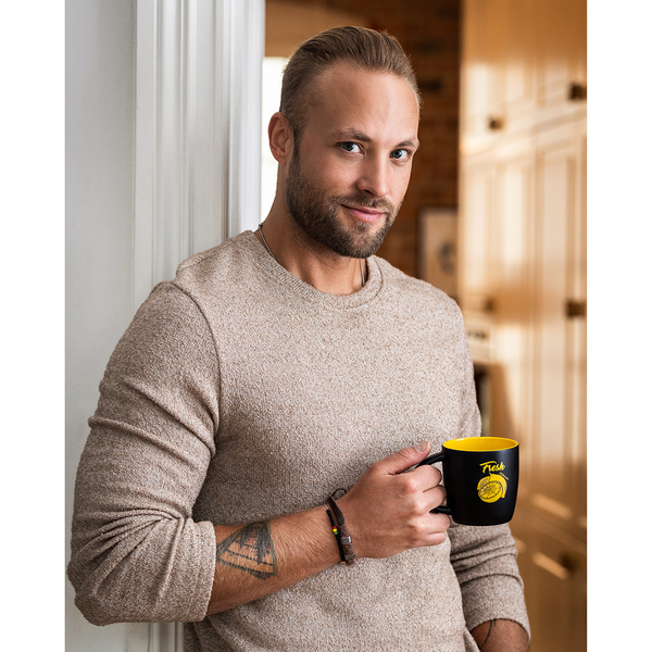 R85327.03 - Kubek ceramiczny Esla 345 ml, żółty 