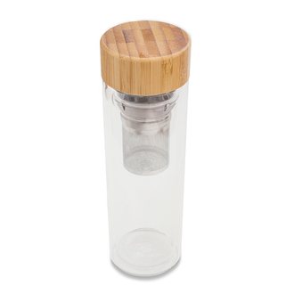 R08234 - Szklana butelka z zaparzaczem Celle 420 ml, transparentny 