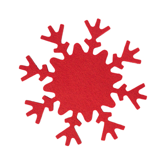 X08870 - Podkładki filcowe Snowflake, czerwony 